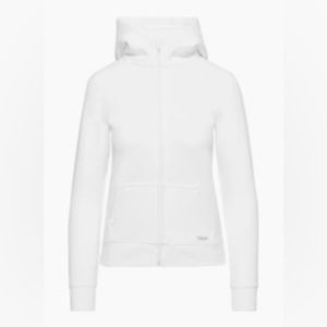 Aritzia Tna Cozy Fleece Snug Zip Hoodie White